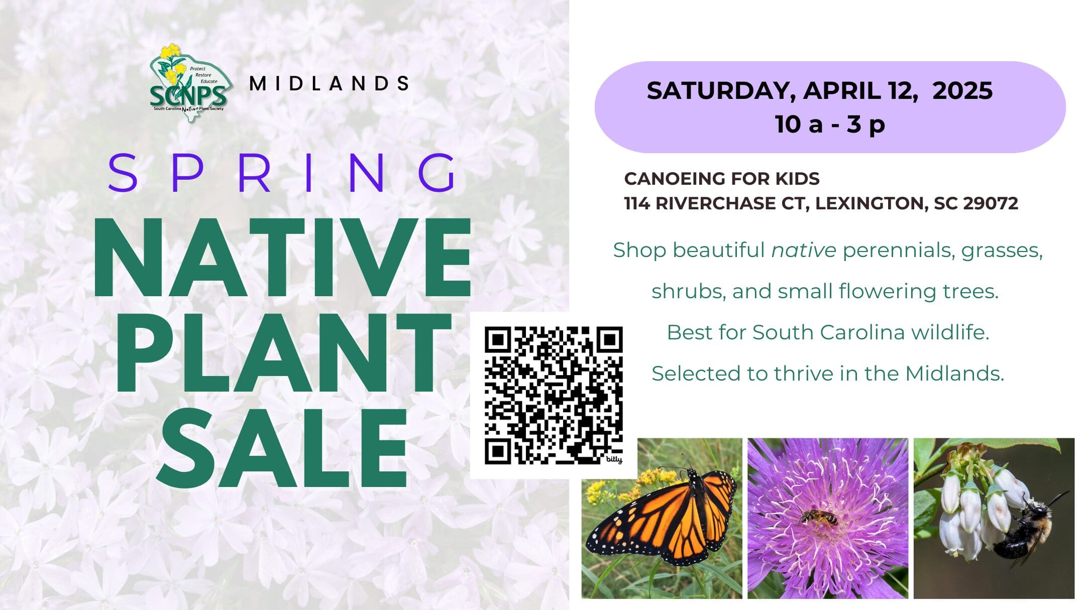MIdlands Spring Native Plant Sale Saturday April 12, 2025 from 10 am - 3 pm