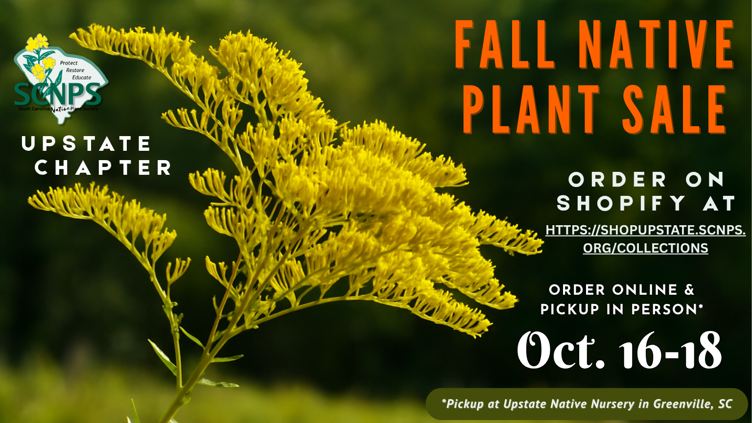Flyer for Upstate Fall Plant Sale
